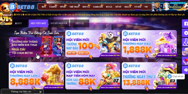 Khuyến mãi BET88 hot dành cho người mới