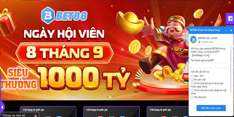 Bạn có thể liên hệ Bet88 qua kênh chat trên website